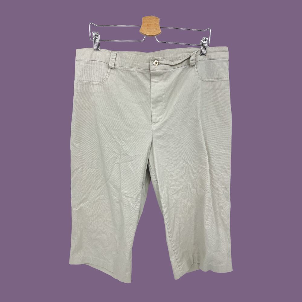 Cleveland New York Street US 20 American VINTAGE 90s Cream Khaki Capri Pants